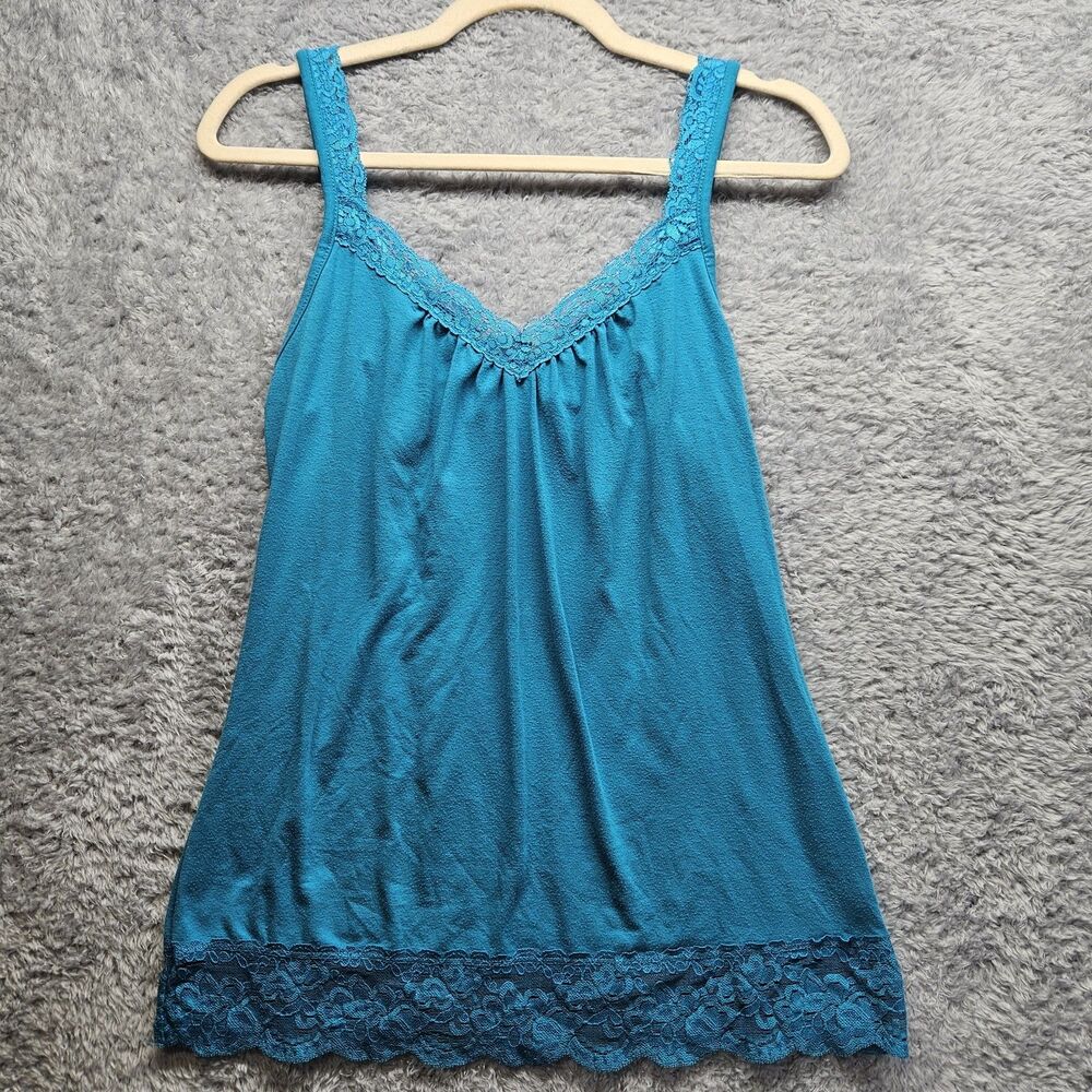 Cato Teal Lace-Trim Tank Top